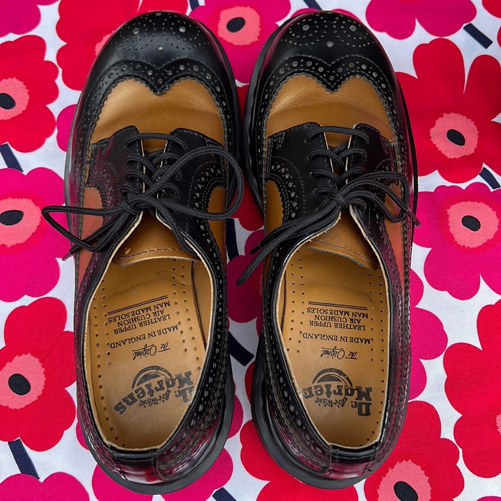 🏴 Dr. Martens MIE Vintage Platform 2-Tone Chunky Brogue Y2K Oxfords UK 7 - Picture 12 of 17